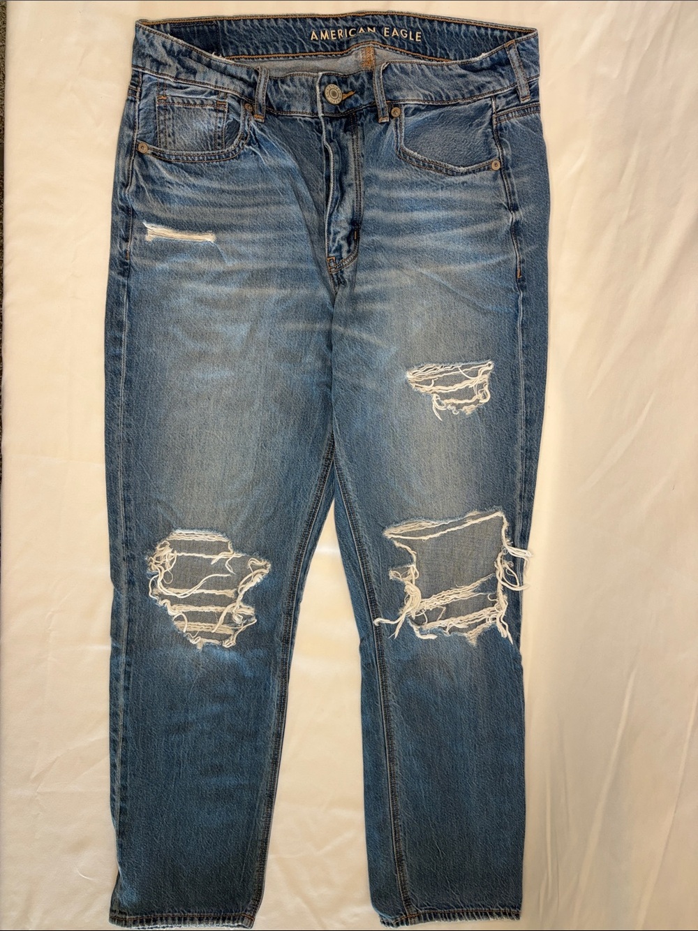 American Eagle Outfitters Blue Distressed Tomgirl Jeans